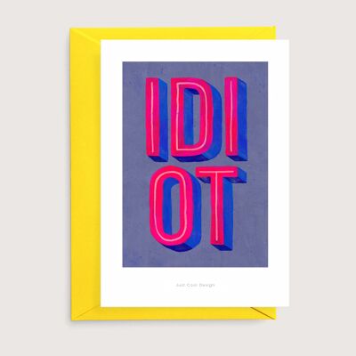 Mini impressione dell'arte dell'idiota (azzurro) | Tarjeta de arte de l'illustración