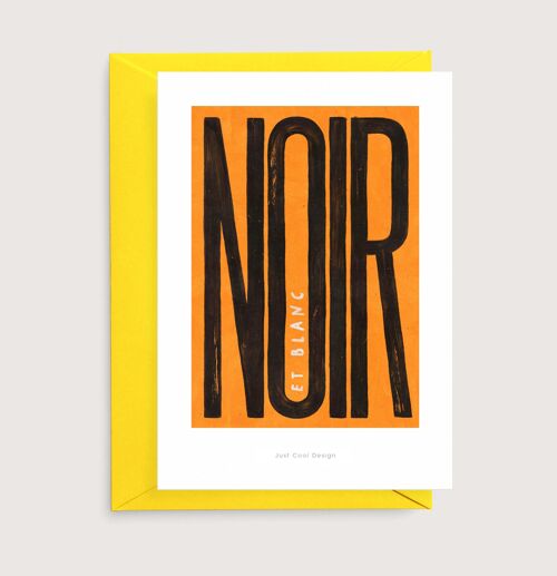 Noir (yellow) mini art print | Illustration art card