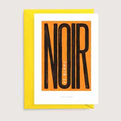 Noir (yellow) mini art print | Illustration art card