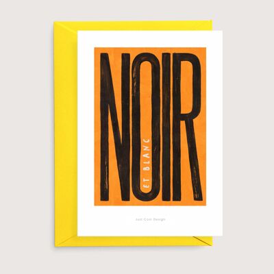 Mini impressione di arte nera (amarillo) | Tarjeta de arte de l'illustración