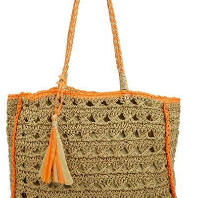 Sac porté épaule en papier S0135 Orange