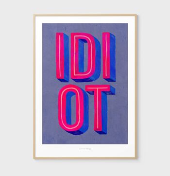 A4 Idiot (bleu) | Impression d'art d'illustration 1