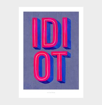 A4 Idiot (bleu) | Impression d'art d'illustration 2
