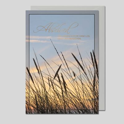 Stylish sympathy card FAREWELL with saying