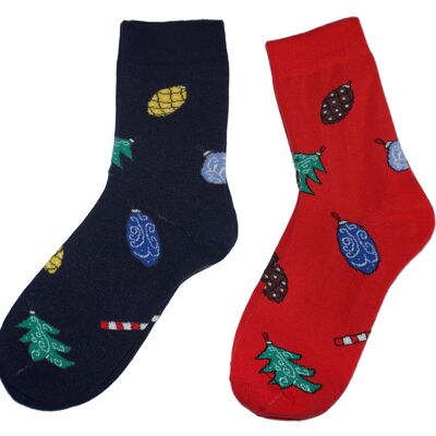 Chaussettes Femme >>Ornements Sapin<<