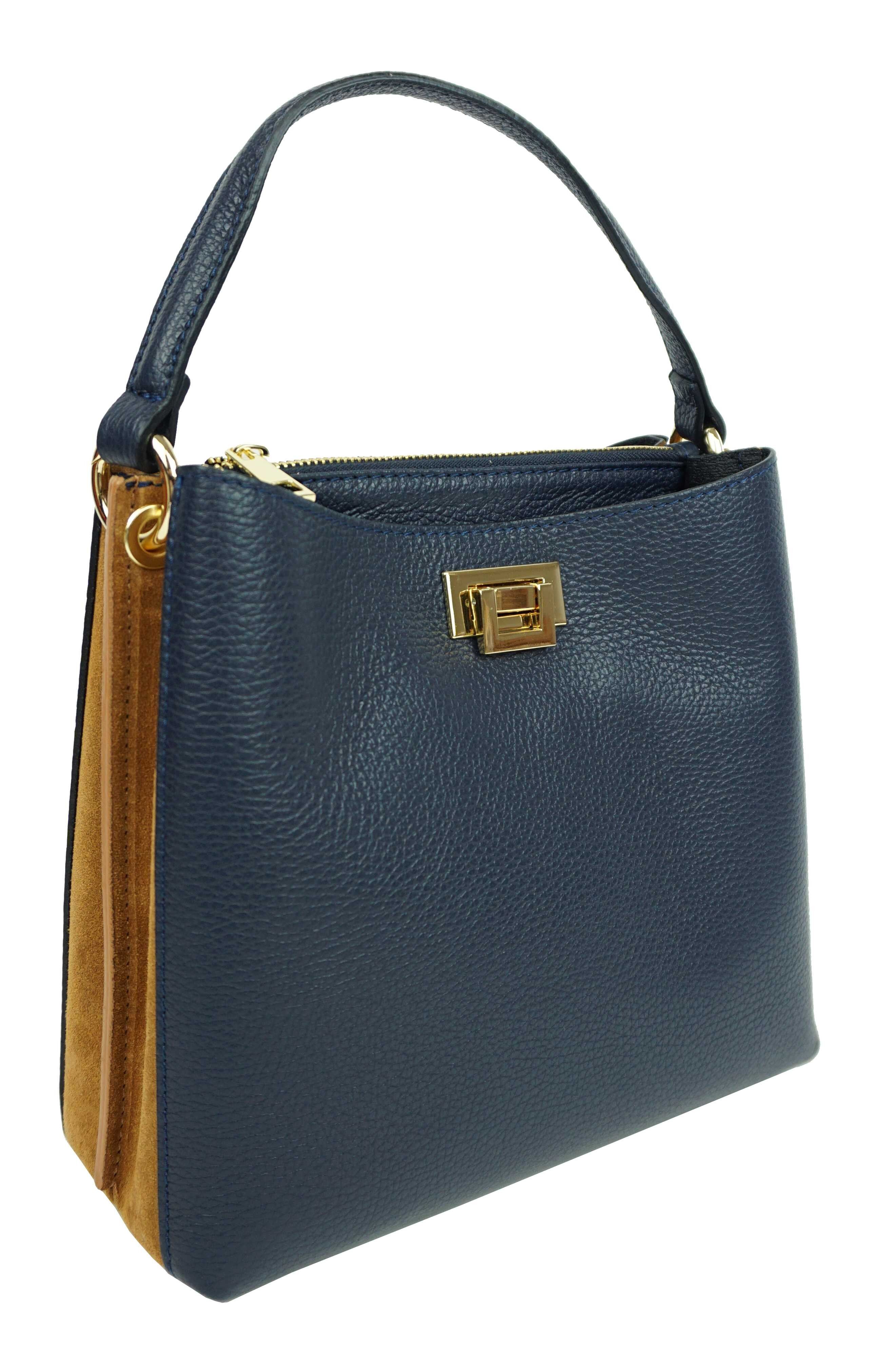 Borsa a mano in pelle Baia D4300bico Navy