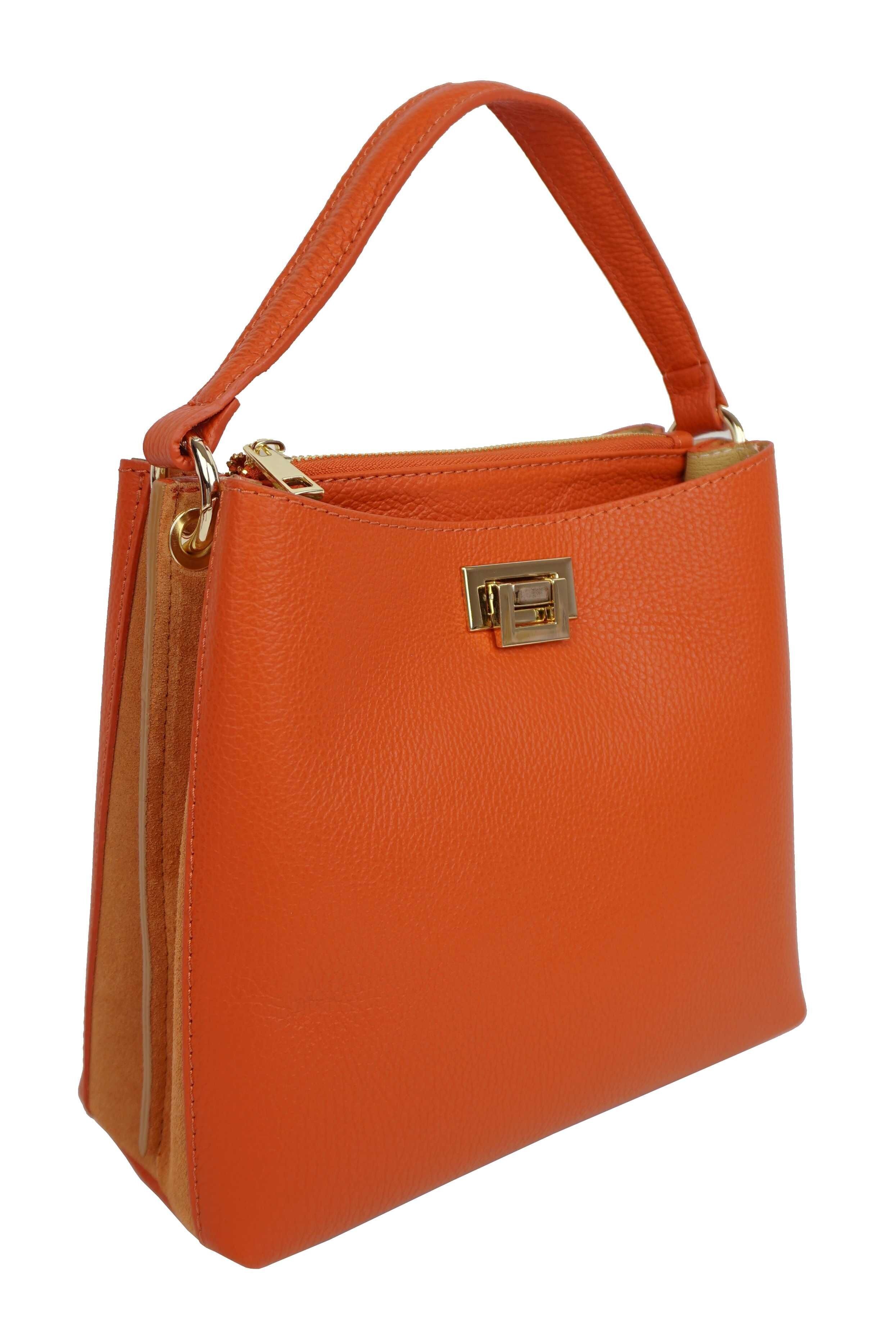 Borsa a mano in pelle Baia D4300bico Arancio