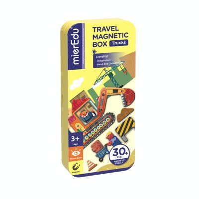 Puzzle magnético mis viajes- Camiones y excavadoras