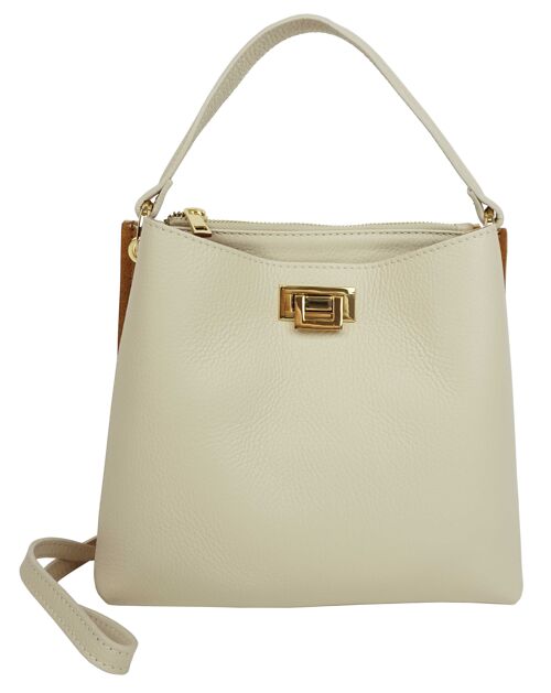 Sac à main en cuir Baia D4300bico Beige