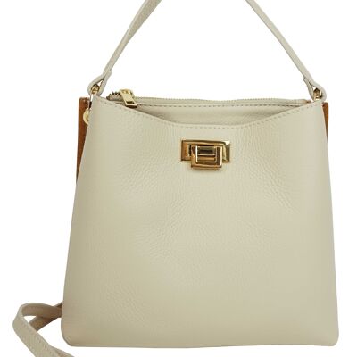 Leather handbag Baia D4300bico Beige