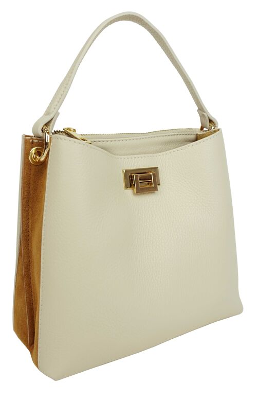 Sac à main en cuir Baia D4300bico Beige
