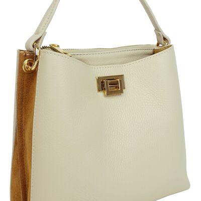 Borsa a mano in pelle Baia D4300bico Beige