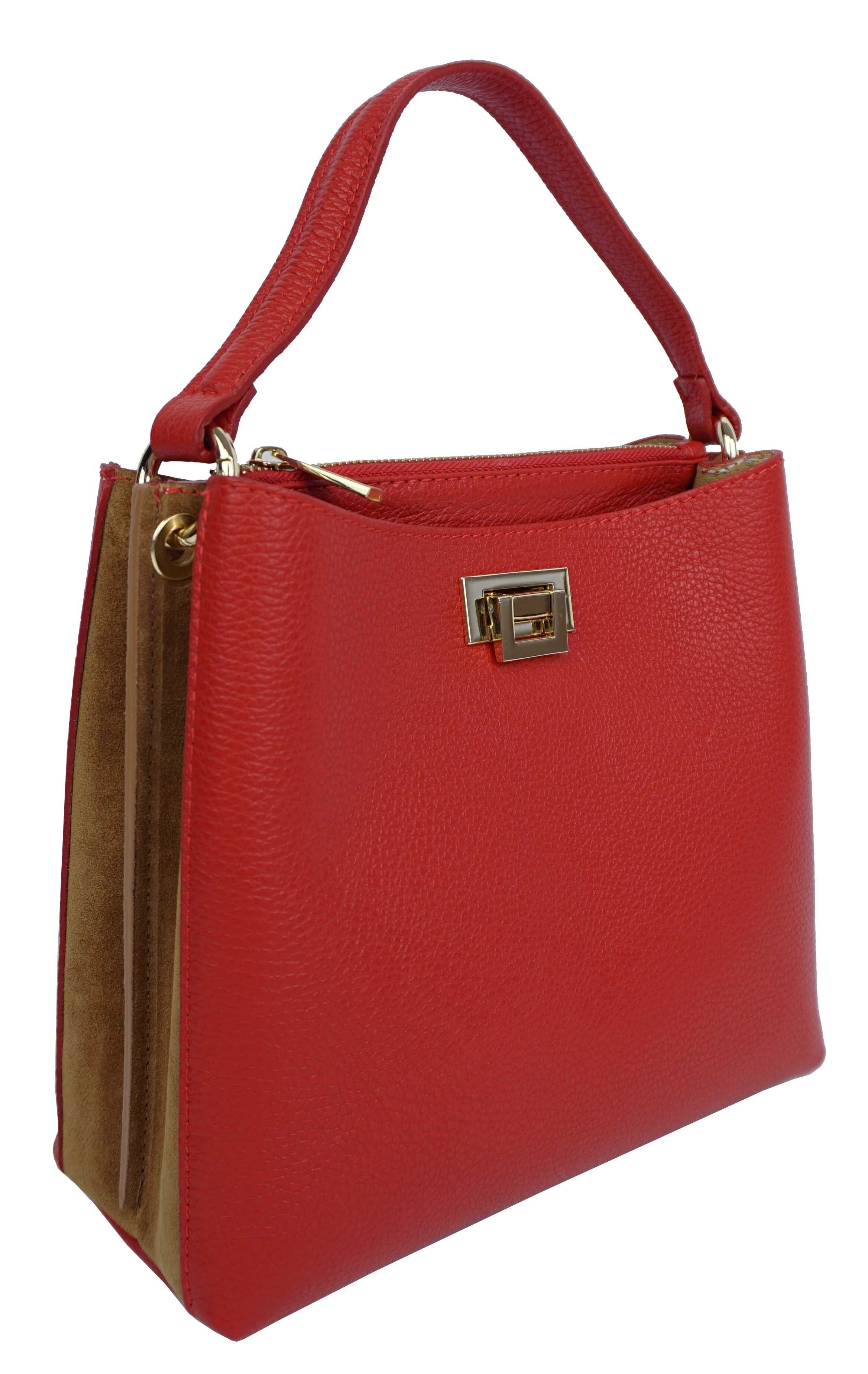 Borsa a mano in pelle Baia D4300bico Rosso