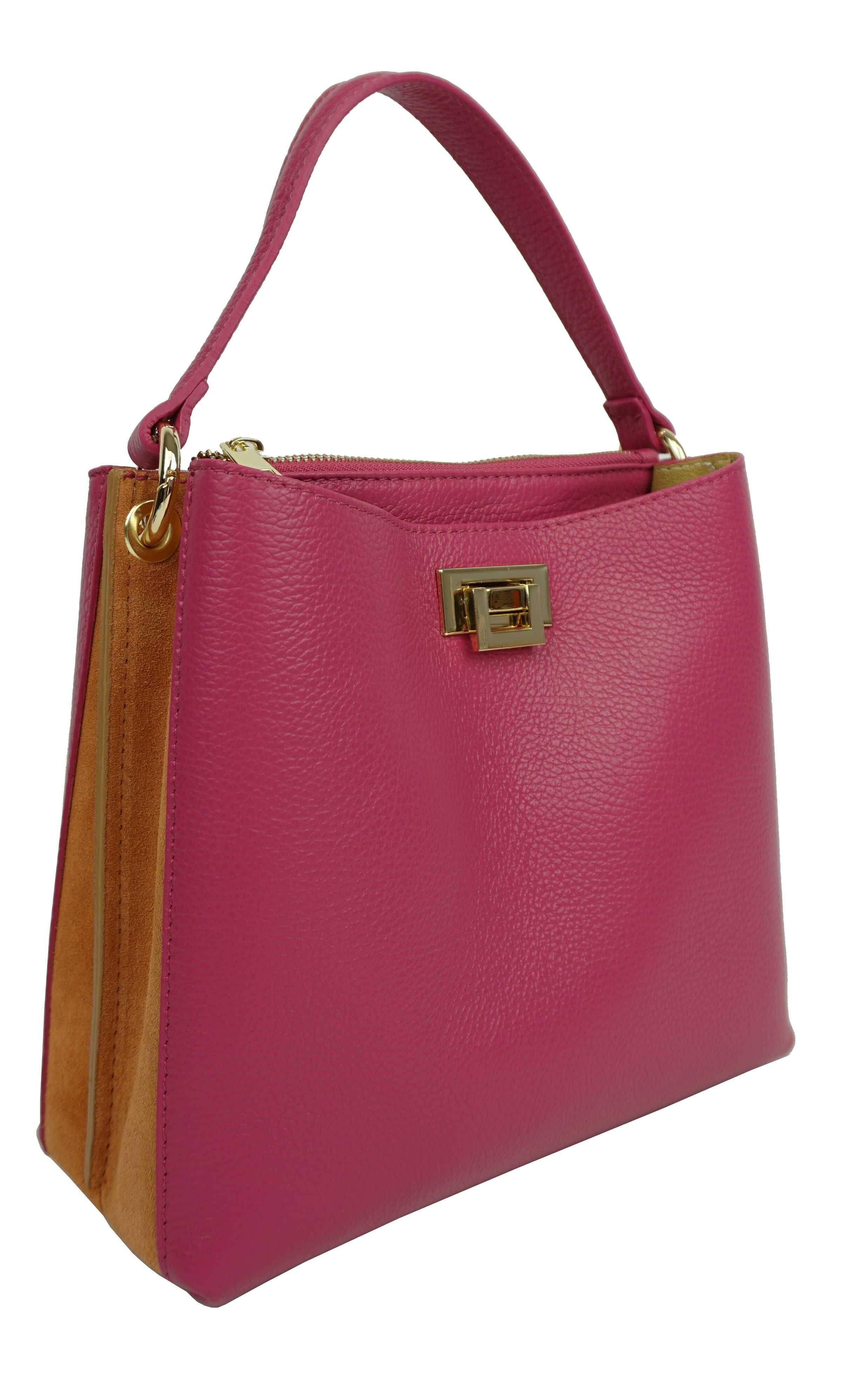 Borsa a mano in pelle Baia D4300bico Fucsia