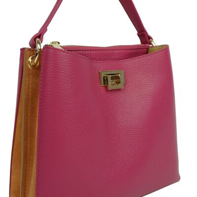 Borsa a mano in pelle Baia D4300bico Fucsia