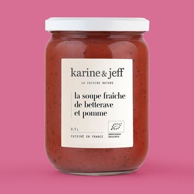 La soupe fraîche de betterave et pomme