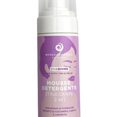 MOUSSE detergente e struccante 2in1 per tutti i tipi di pelle DIVA DIVINE -150 ml