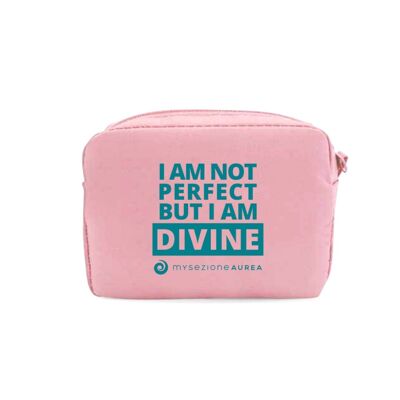 Pink Makeup Bag - I AM NOT PERFECT BUT I AM DIVINE