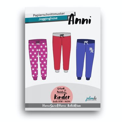 Patrón de costura pantalones de chándal Anni Gr. 92/98 a 164/170 | Patrón de papel para niños con instrucciones de costura (alemán)