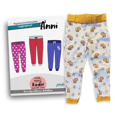 Patrón de costura pantalones de chándal Anni Gr. 92/98 a 164/170 | Patrón de papel para niños con instrucciones de costura (alemán)