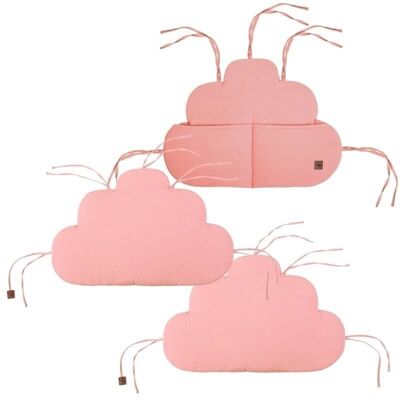 Organisateur + 2 protecteurs pour le lit bébé CLOUD SOFT ROSE