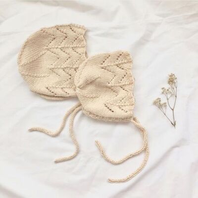 Organic Hand Knitted Vintage Bonnet