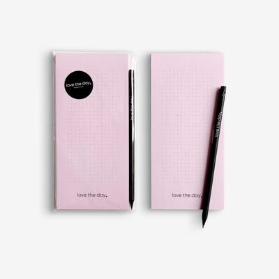 LOVE THE DAY notepad with pencil