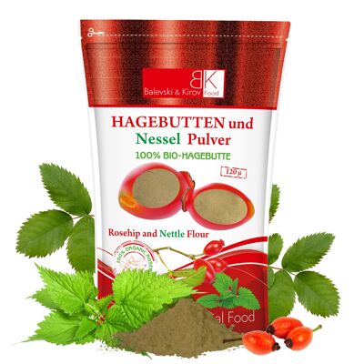 Hagebuttenpulver und Brennnessel 120 Mikron, Doy-Pack, 250 g - Bio-Produkt