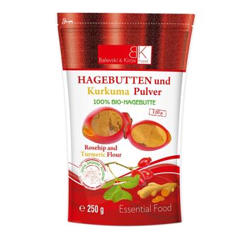 Hagebuttenpulver und Kurkuma 120 Mikron, Doy-Pack, 250 g - Bio-Produkt 2