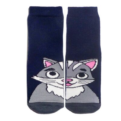 Non-slip socks for children >>Gray Cat<<