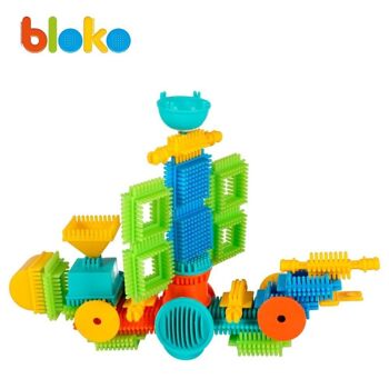 Tube 100 Bloko Multi couleurs et formes - Jeu de Construction - Dès 12 mois - 503503 2