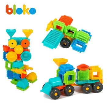Tube 100 Bloko Multi couleurs et formes - Jeu de Construction - Dès 12 mois - 503503 3