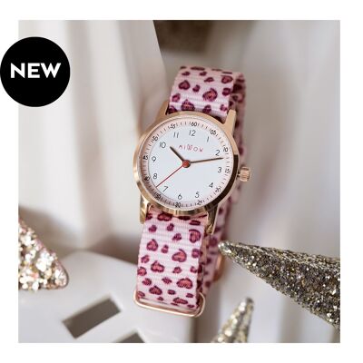 Children's watch for girls Millow Blossom leopard pink Playful and elegant