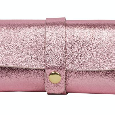 Pink leather glasses case