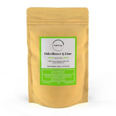 SoleCup Elderflower and Lime Loose Tea - 70g Green Tea
