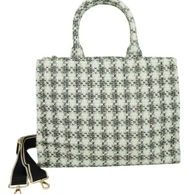 Borsa shopping modello tweed 36233-1 Black & White