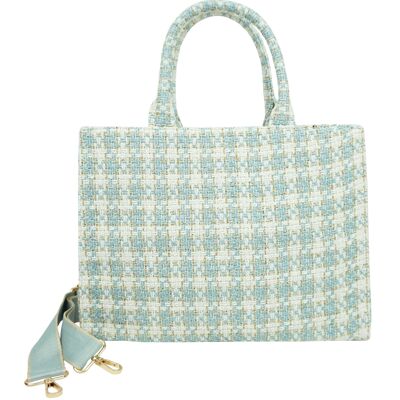 Borsa shopping modello tweed 36233-1 celeste