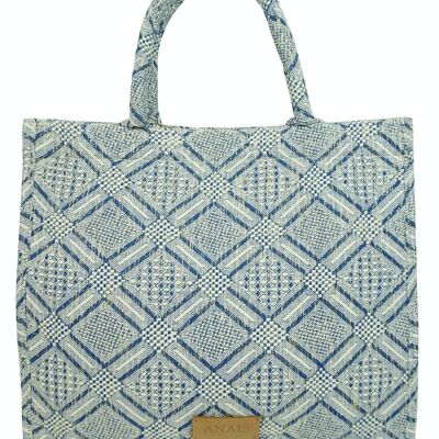 Borsa shopping in cotone AB-404 Blu