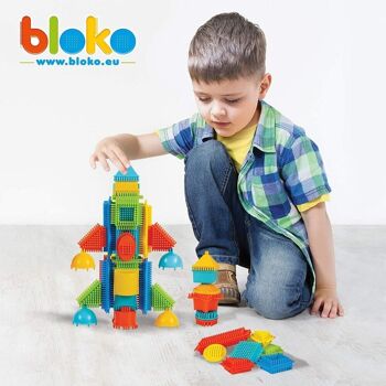 Boîte 100 Bloko Multi couleurs et formes avec Roues -Dès 12 mois - 503510 2