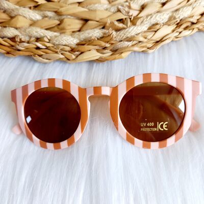 Gafas de sol Classic stripe blush/caramel niños | gafas de sol para niños