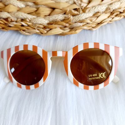 Sonnenbrille Classic Stripe Creme/Karamell Kinder | Kindersonnenbrille