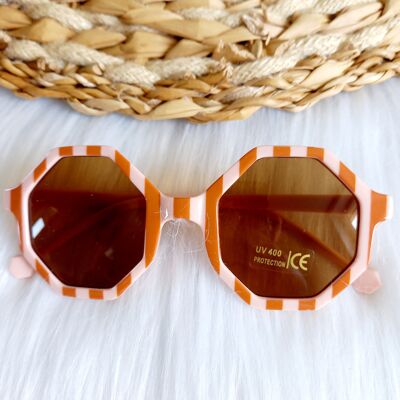 Sonnenbrille Sunny Stripe Blush/Caramel Kinder | Kindersonnenbrille