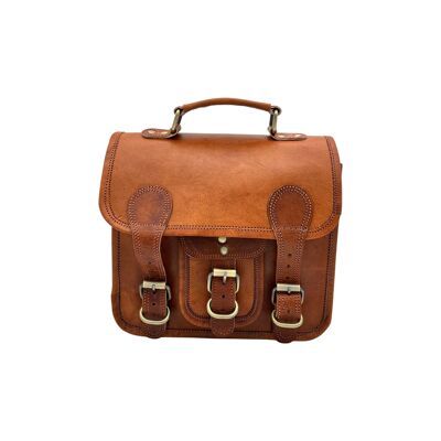 Genuine goatskin leather satchel 26 cm MAHI