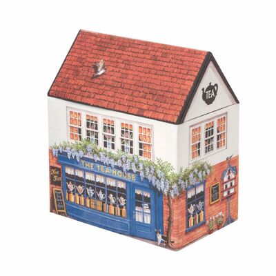 storage tin in shape of house