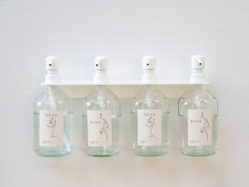 ILIJA - Flaschenhalterung inklusive 4 Seifenspendern