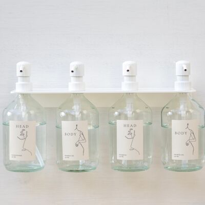 ILIJA - porte-bouteille comprenant 4 distributeurs de savon