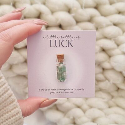 Une petite bouteille de Luck - Aventurine Crystal Wish Jar