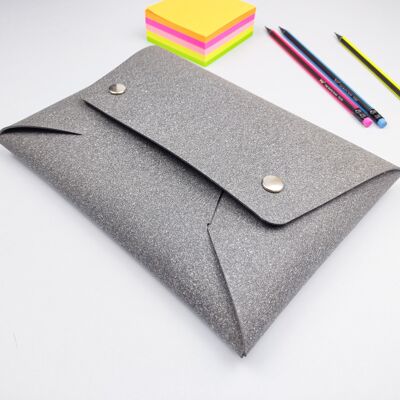 Gray recycled leather tablet case