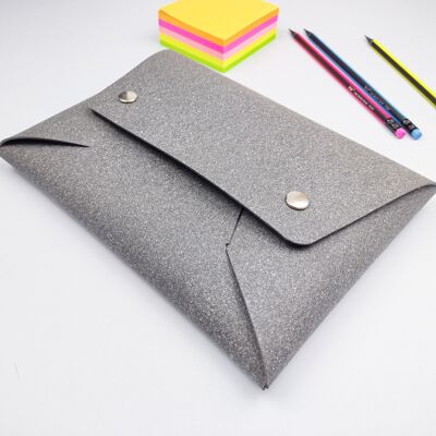 Étui pour tablette en cuir recyclé gris