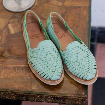 Handgefertigte Leder Huarache Sandalen für Damen | Mint
